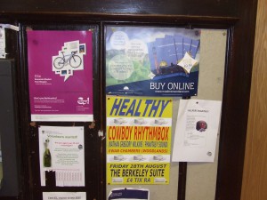 Flyers and posters.