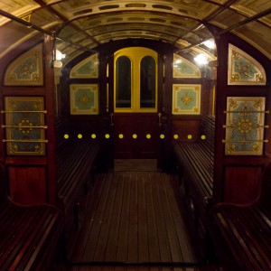 Interior of an old Glasgow Subway car by Ed Webster licensed under CC-BY-2.0.