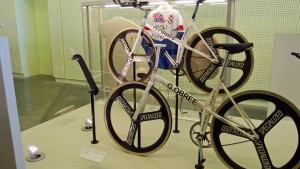 Graeme Obree's 'Old Faithful' replica bicycles by Ed Webster licensed under CC-BY-2.0.