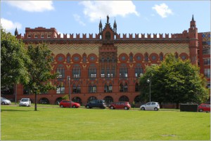 The former Templeton Carpet Factory, build in the style of the Venetian Doge's Palace, by Jean-Pierre Dalbéra licensed under CC-BY-2.0.