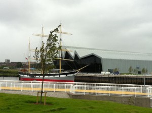 Riverside Museum view from Govan by Editor 5991 licensed under CC-BY-SA-3.0.