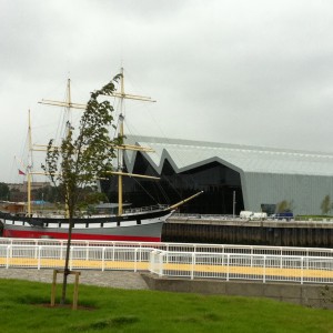 Riverside Museum view from Govan by Editor 5991 licensed under CC-BY-SA-3.0.