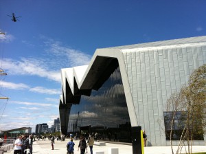 The Riverside Museum front view by Editor 5991 licensed under CC-BY-SA-3.0.